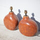 Paire de lampes terre cuite émaillé