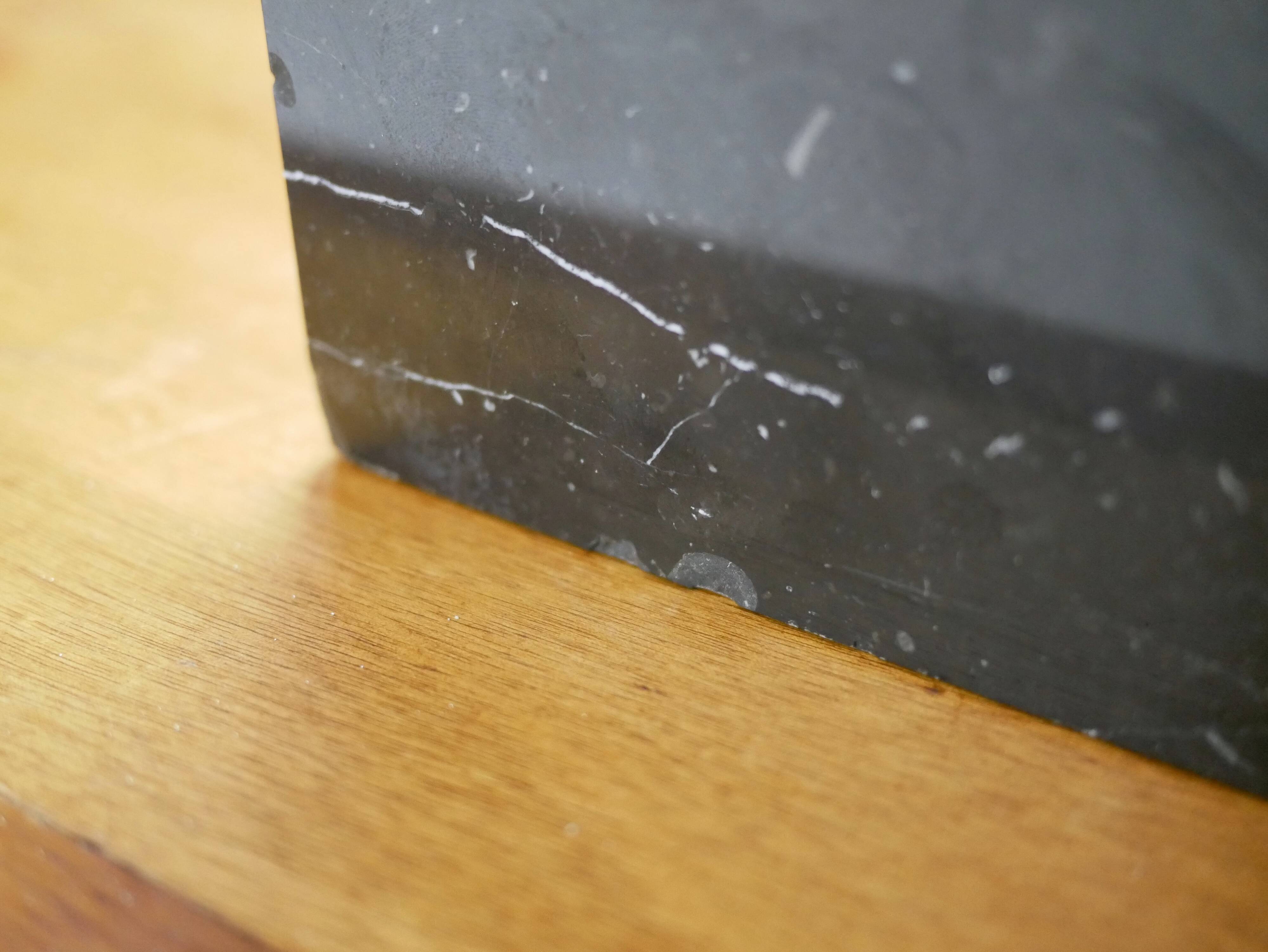 Buddha head sculpture, marble base