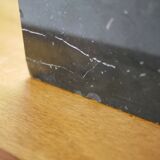 Buddha head sculpture, marble base