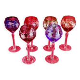 Verres à Vin du Rhin Roemer Cristal Taillé Couleurs 21 Cm Cristal de Lorrai