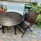 EMU dark wood garden furniture set - 2 folding armchairs and 1 table