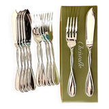 Christofle Galéa, fish cutlery, 6 forks, 6 knives.