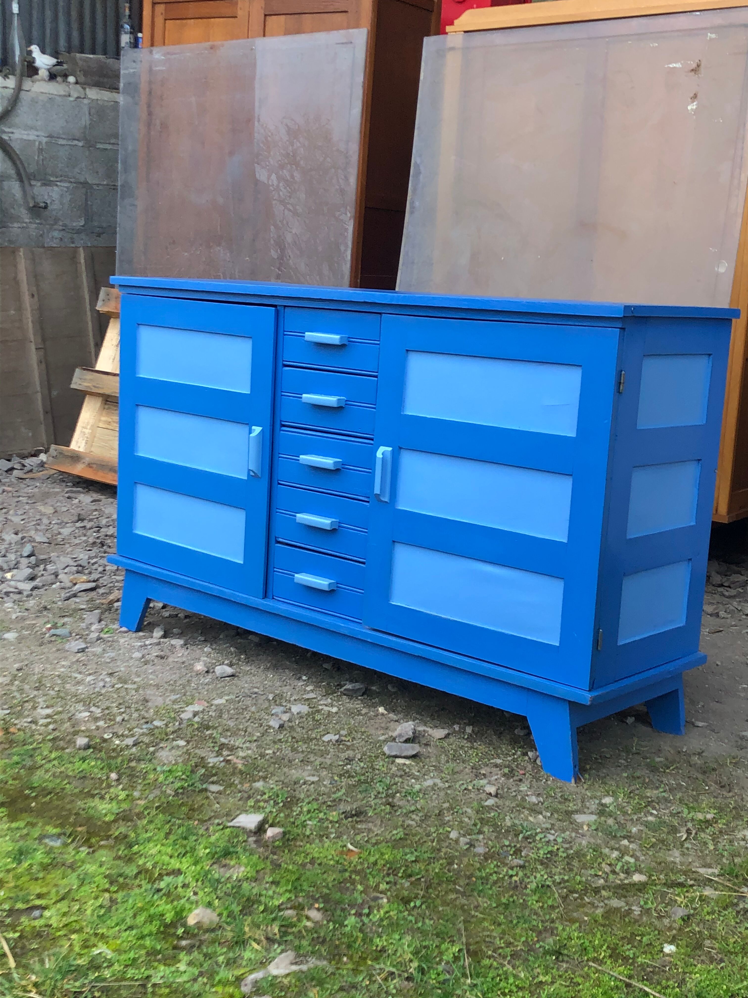 Buffet René Gabriel 1950 oak reconstruction