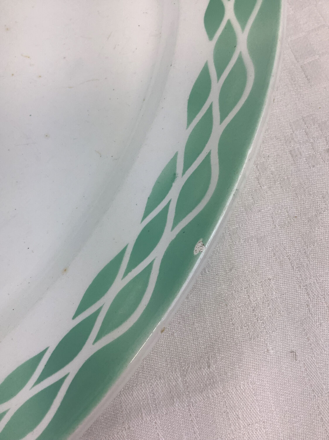 Old artisanal dish made in France Digoin Sarreguemines