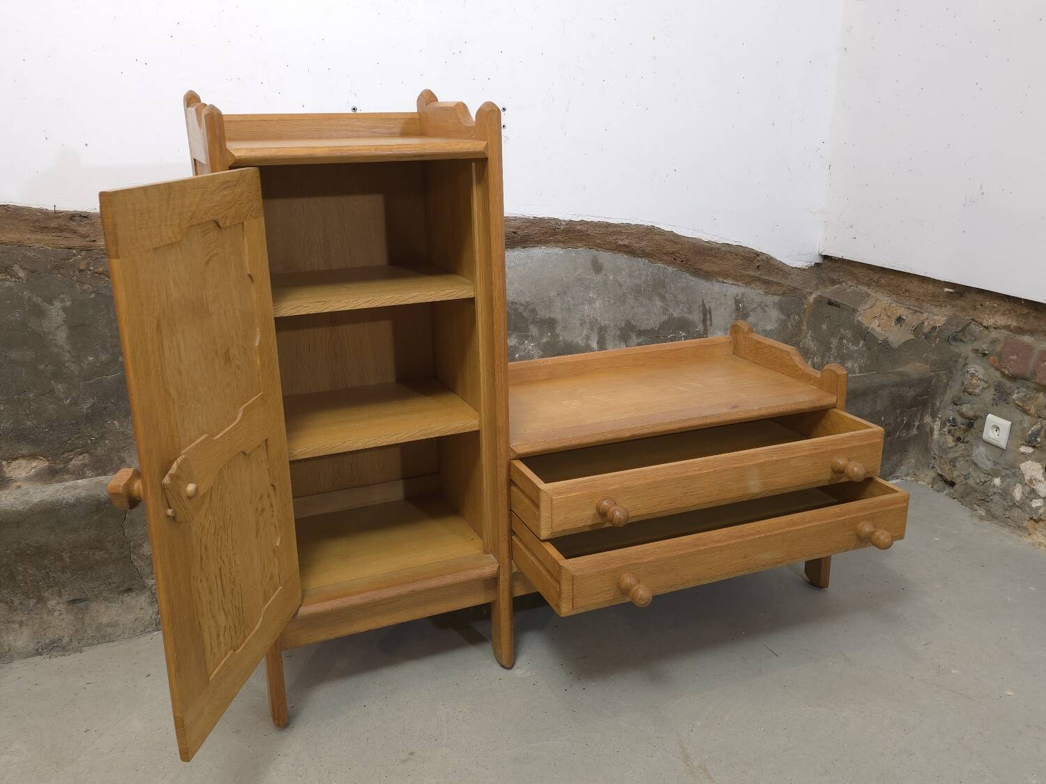 1960 Guillerme et Chambron oak sideboard