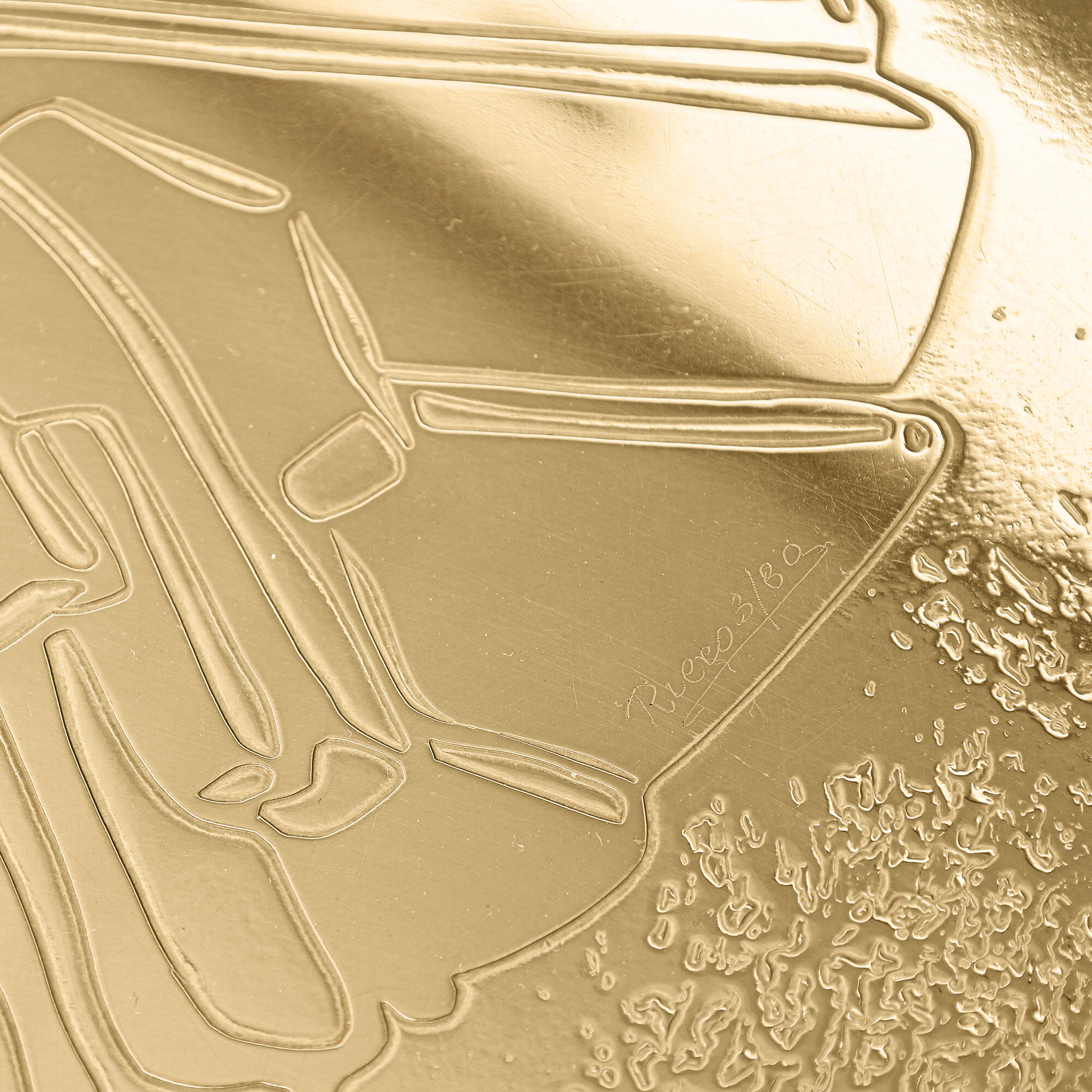 Brass etched coffee table by Lova Creation, Belgium, 1980s.