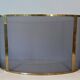 Curved Black Steel Mesh Fire Screen Design with Brass Frame