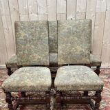 Série de 5 chaises de style Louis XIII