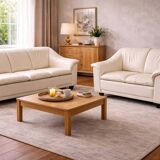 Vintage 2-Piece Leather Sofa Set — 2-Seater + 3-Seater — Second Half of the