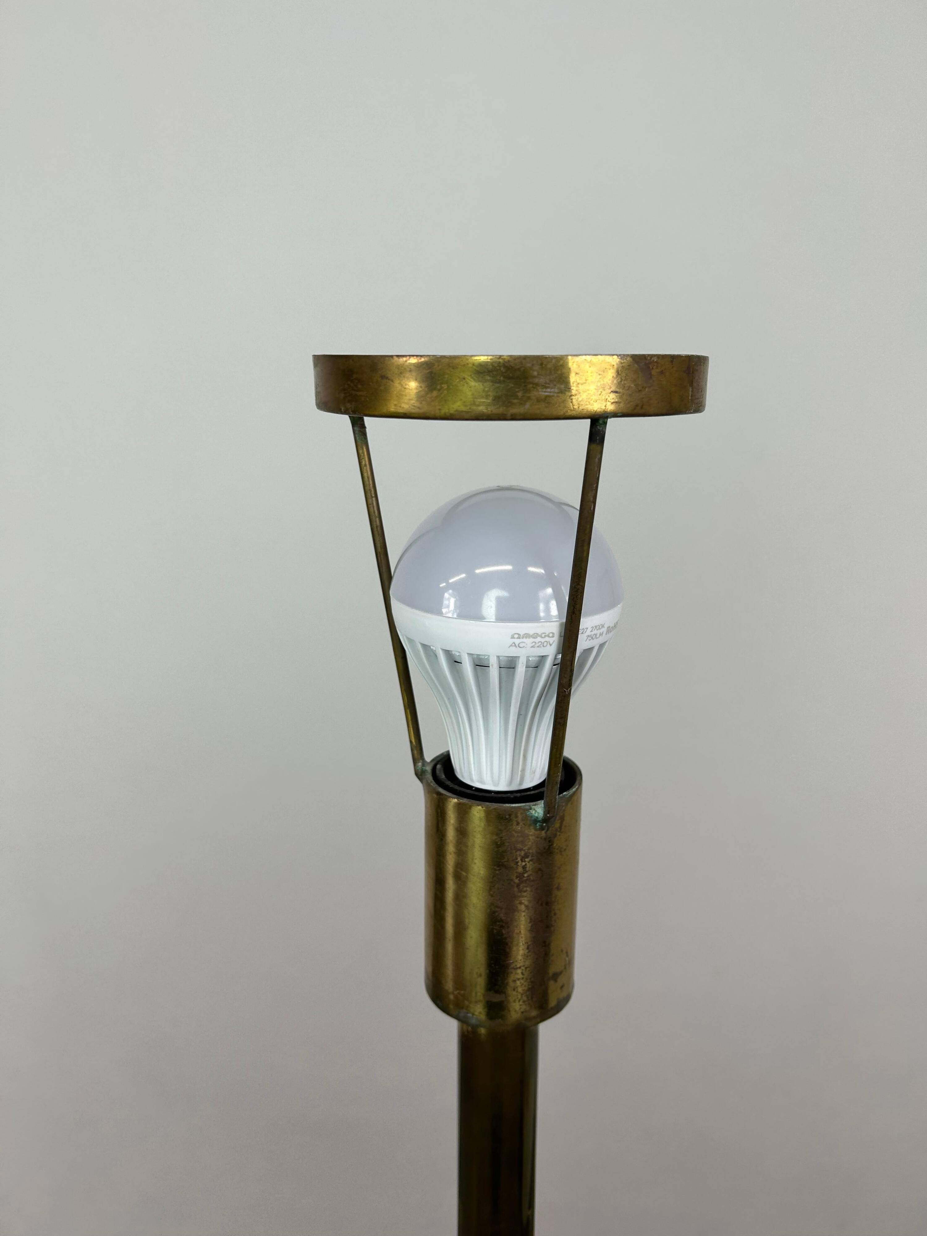 Brass floor lamp designed in the mid-century by Kari Ruokonen for Lynx Finland.