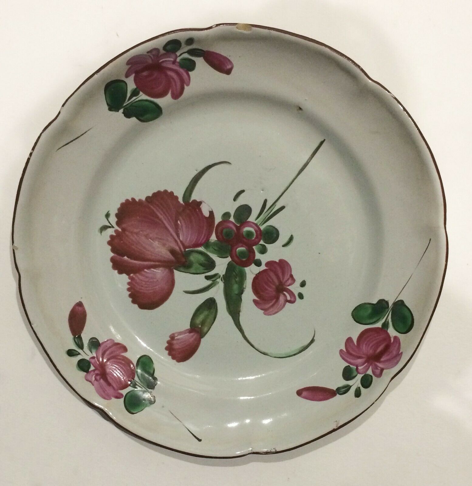 Eastern earthenware plate the Islettes flower bouquet decoration