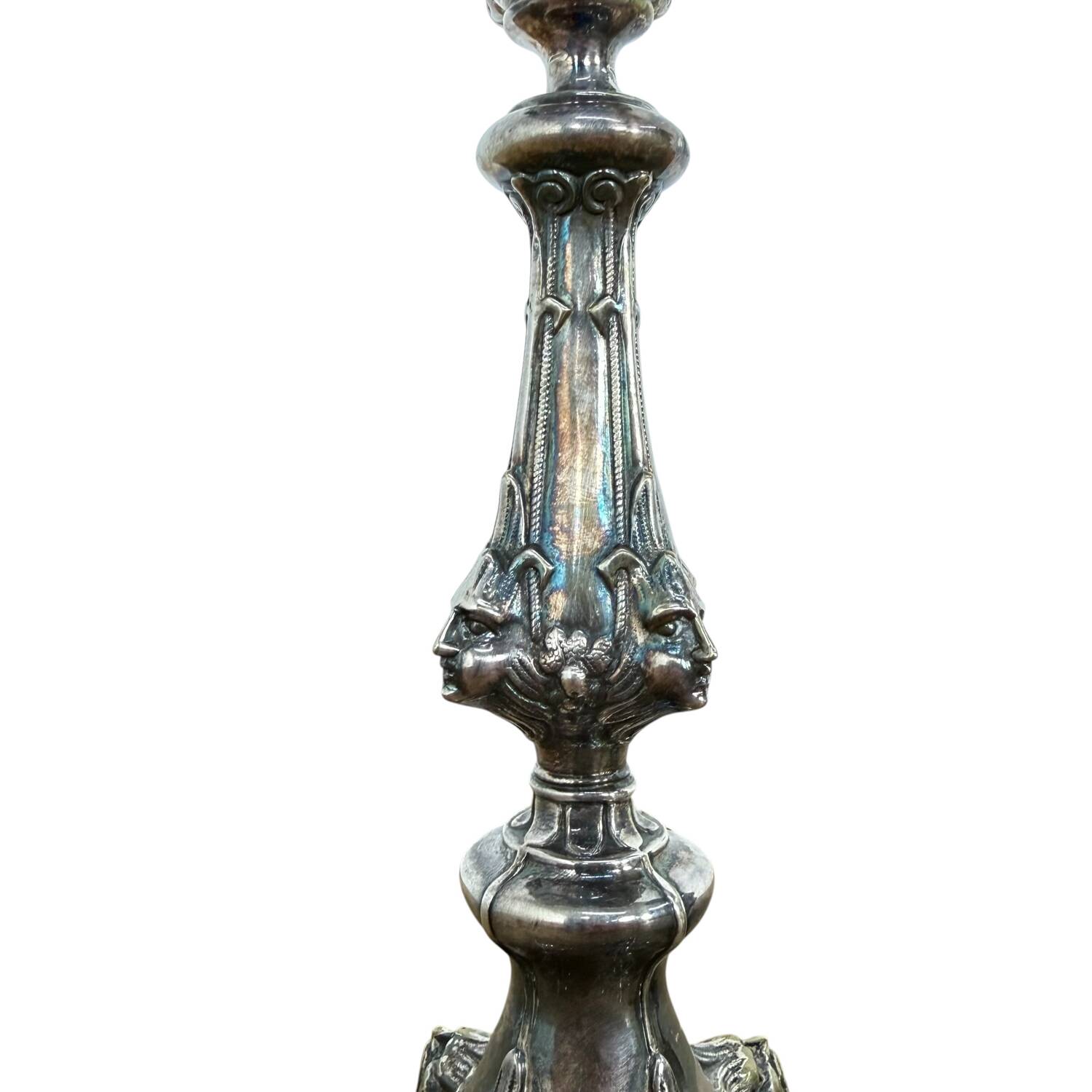 Pair of Art Nouveau Silver-Plated Candlesticks