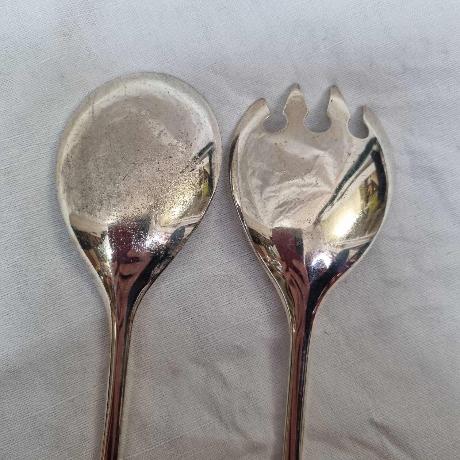 Silver salad servers