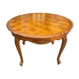 Round table, wood with integrated extension