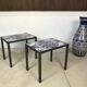 Italian ceramic tiles & steel side tables or nightstands, 1970s, set of 2