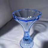 Pair of Jamestown blue Virginia candlesticks or vases by Fostori