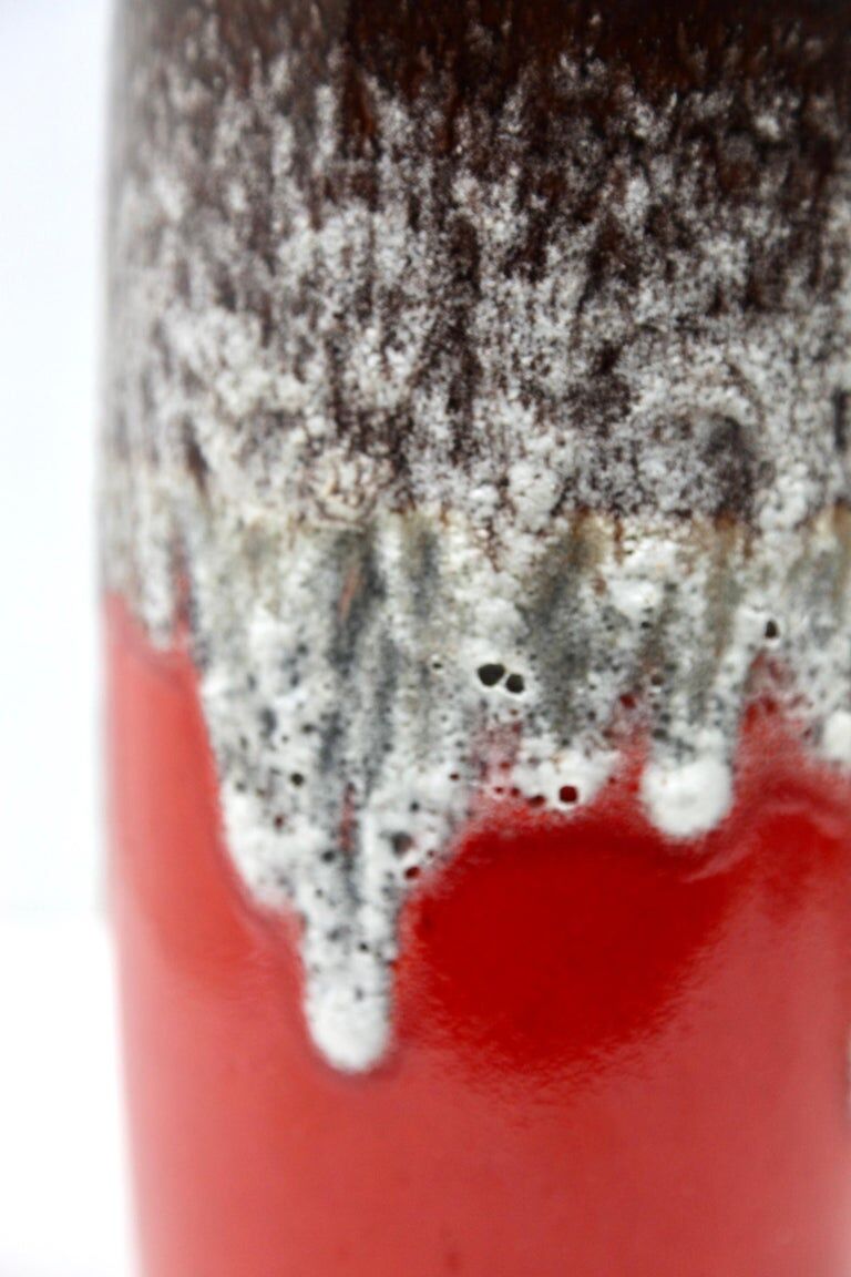 Red floor vase fat lava W-Germany '