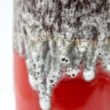Red floor vase fat lava W-Germany '