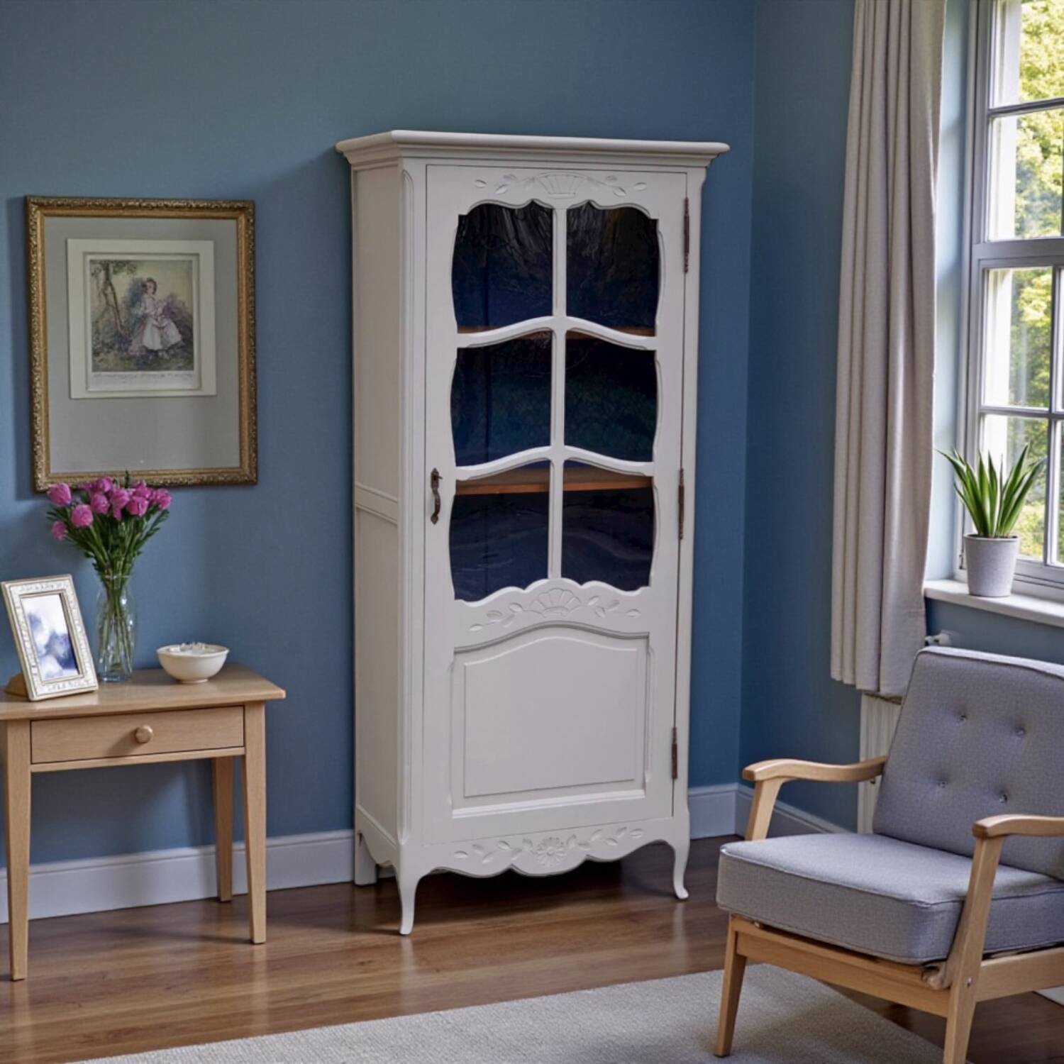 1930s Parisian glass-fronted wardrobe