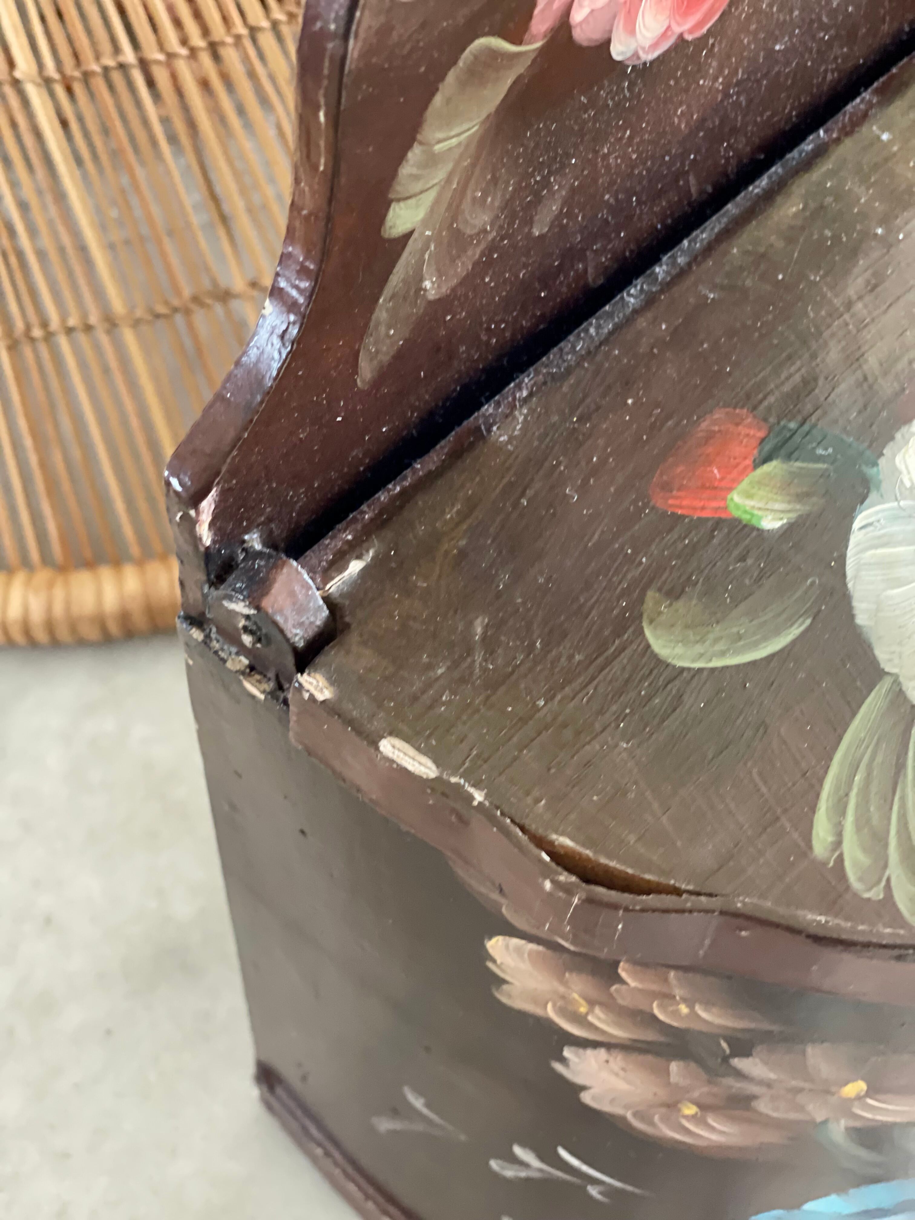 Old painted wooden box