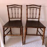 Vintage wooden and bamboo chairs