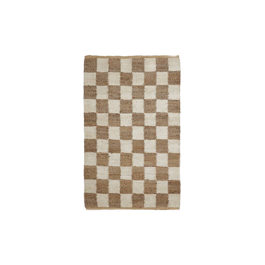 Checkered jute rug