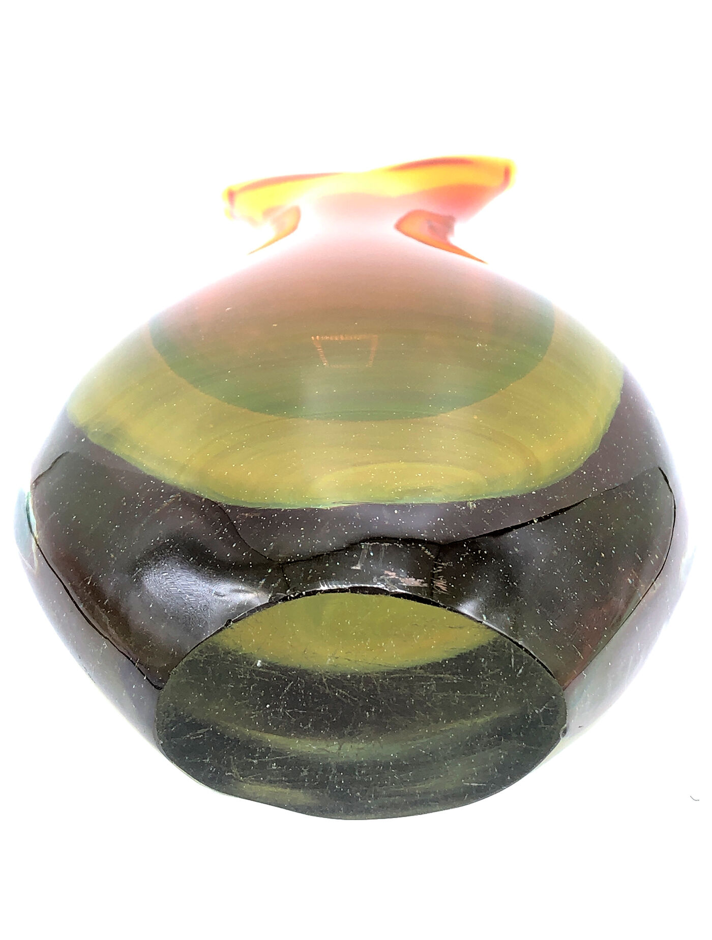 Big Flavio Poli Glass Vase for Seguso 1960s
