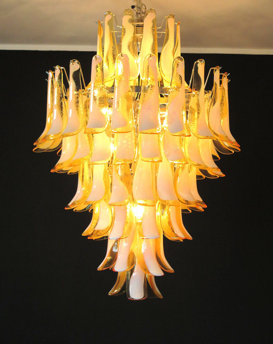 Chandelier Murano glass Canadiens Mazzega tissue 70