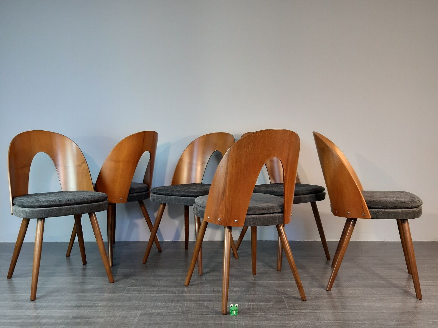 Set 6 chairs Walnut Suman by MIER, Mid-Century Czechoslovakia 1960 s