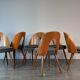 Set 6 chairs Walnut Suman by MIER, Mid-Century Czechoslovakia 1960 s