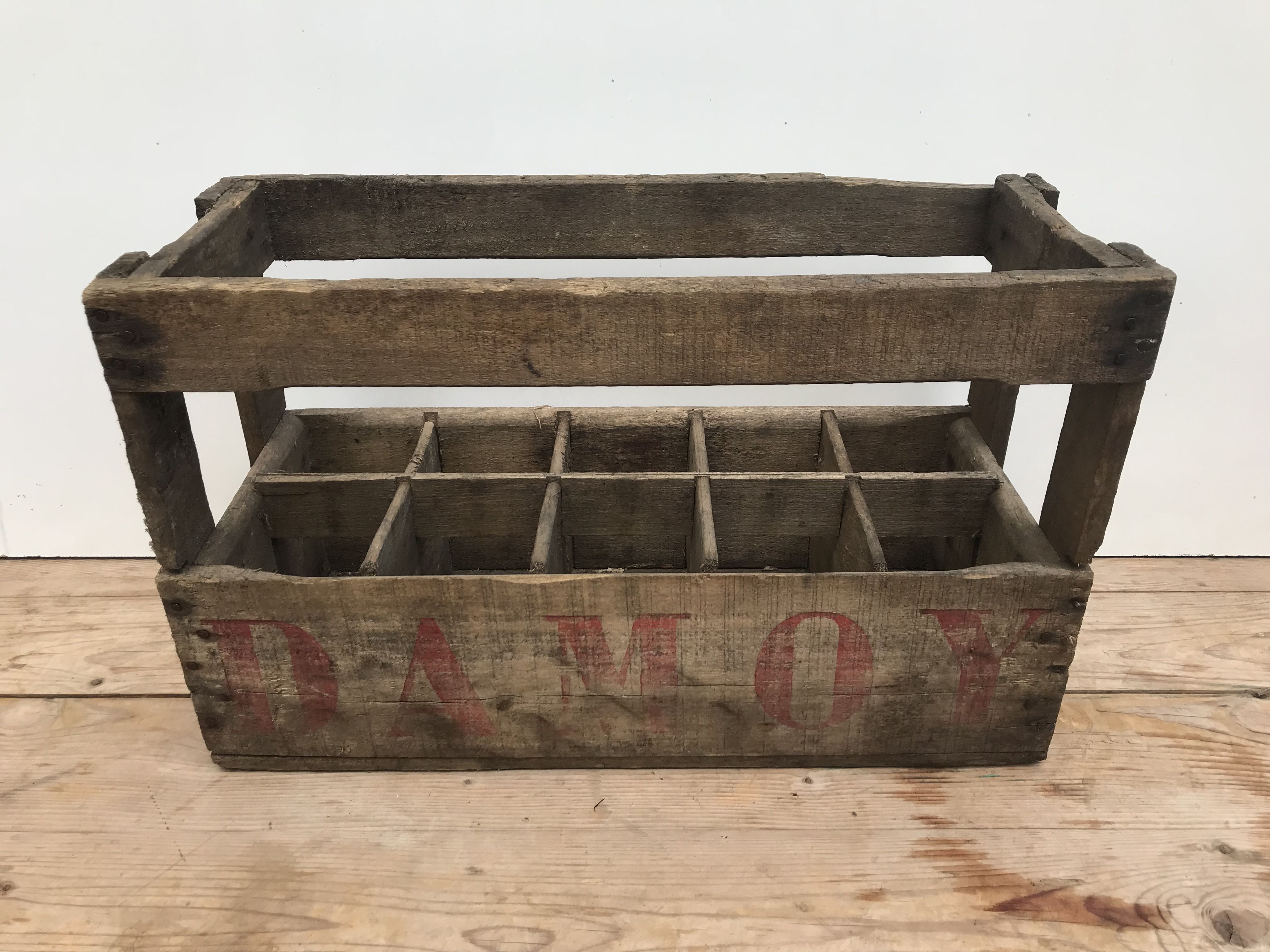 Old bottles rack in wood material
