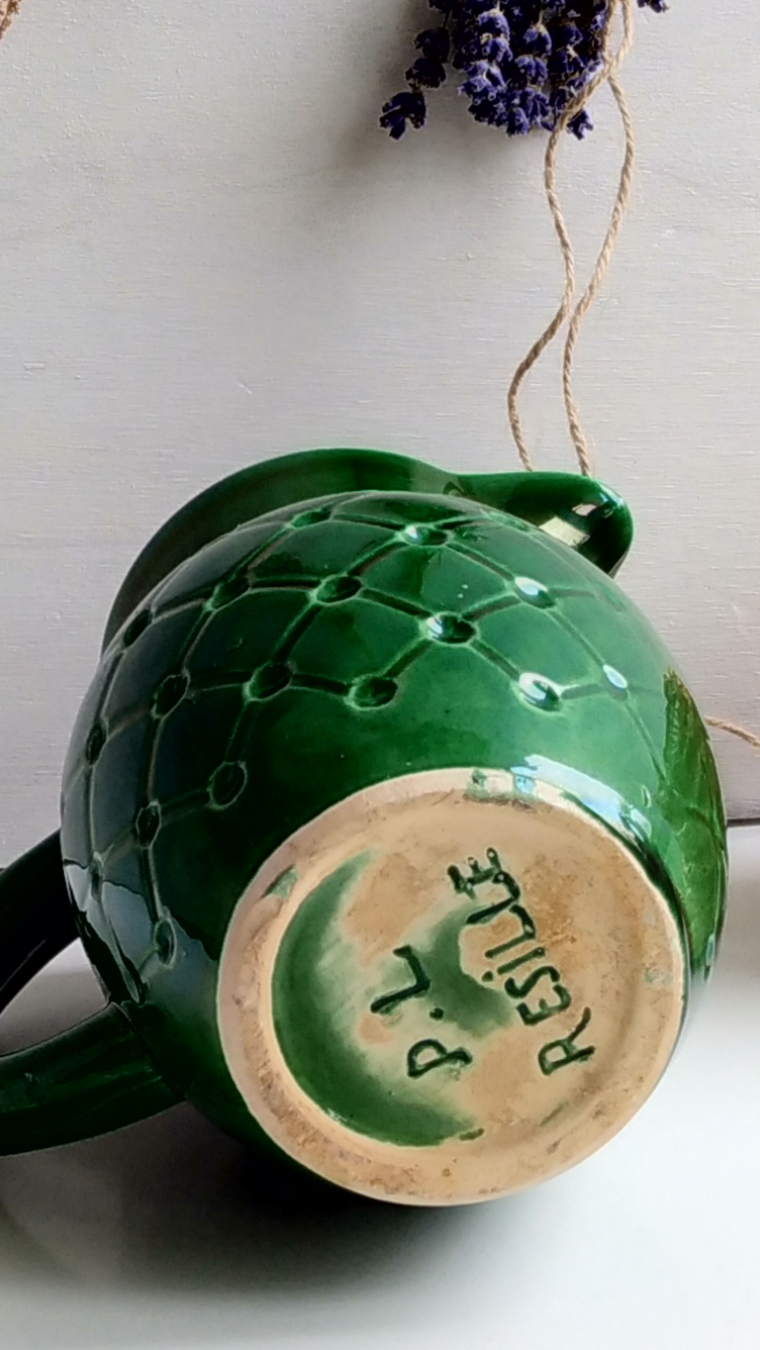 Green pitcher Poet Laval model Resille