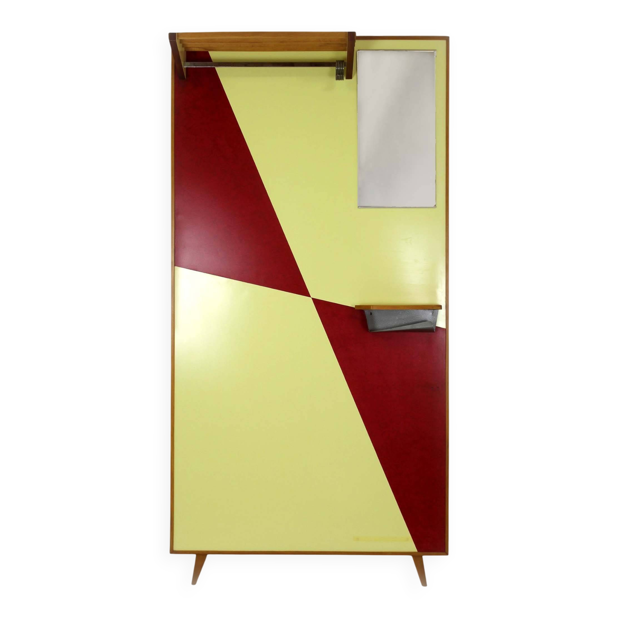Porte-manteau géométrique vintage de Drevokov Blatna, années 1970