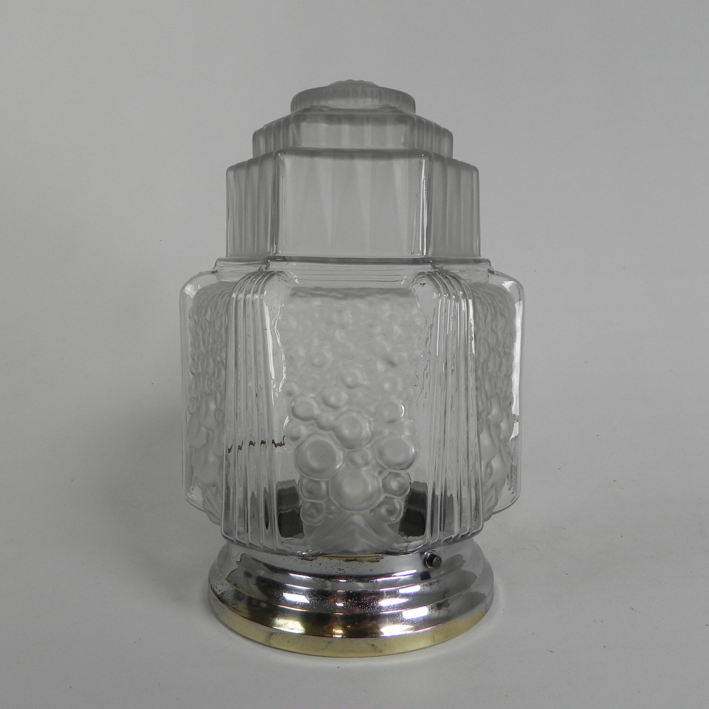 Art Deco ceiling light, skyscraper model, Muller Frères by Francis Hubert, 1930s