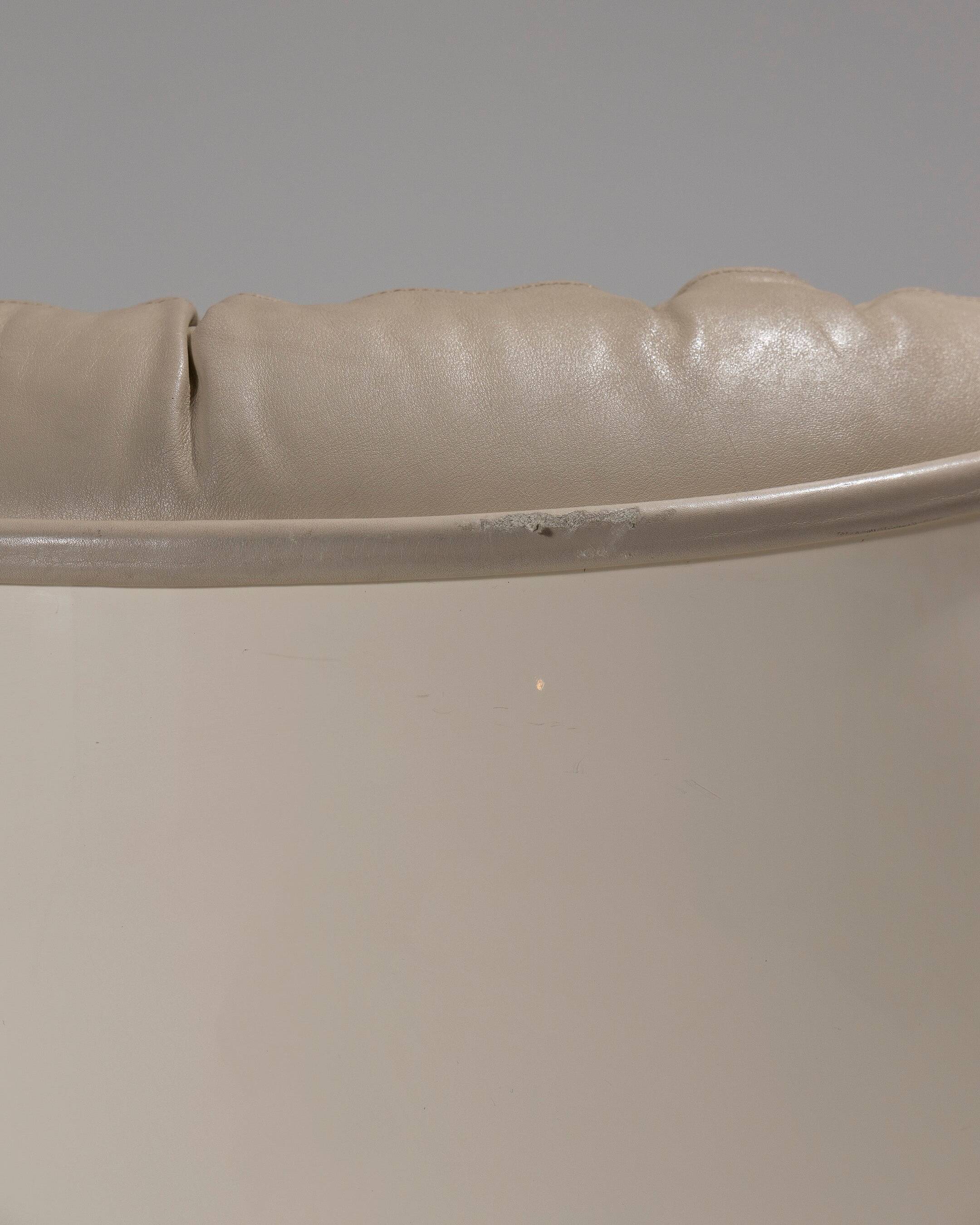 MICHEL CADESTIN KARATE LEATHER ARMCHAIR, 1970s