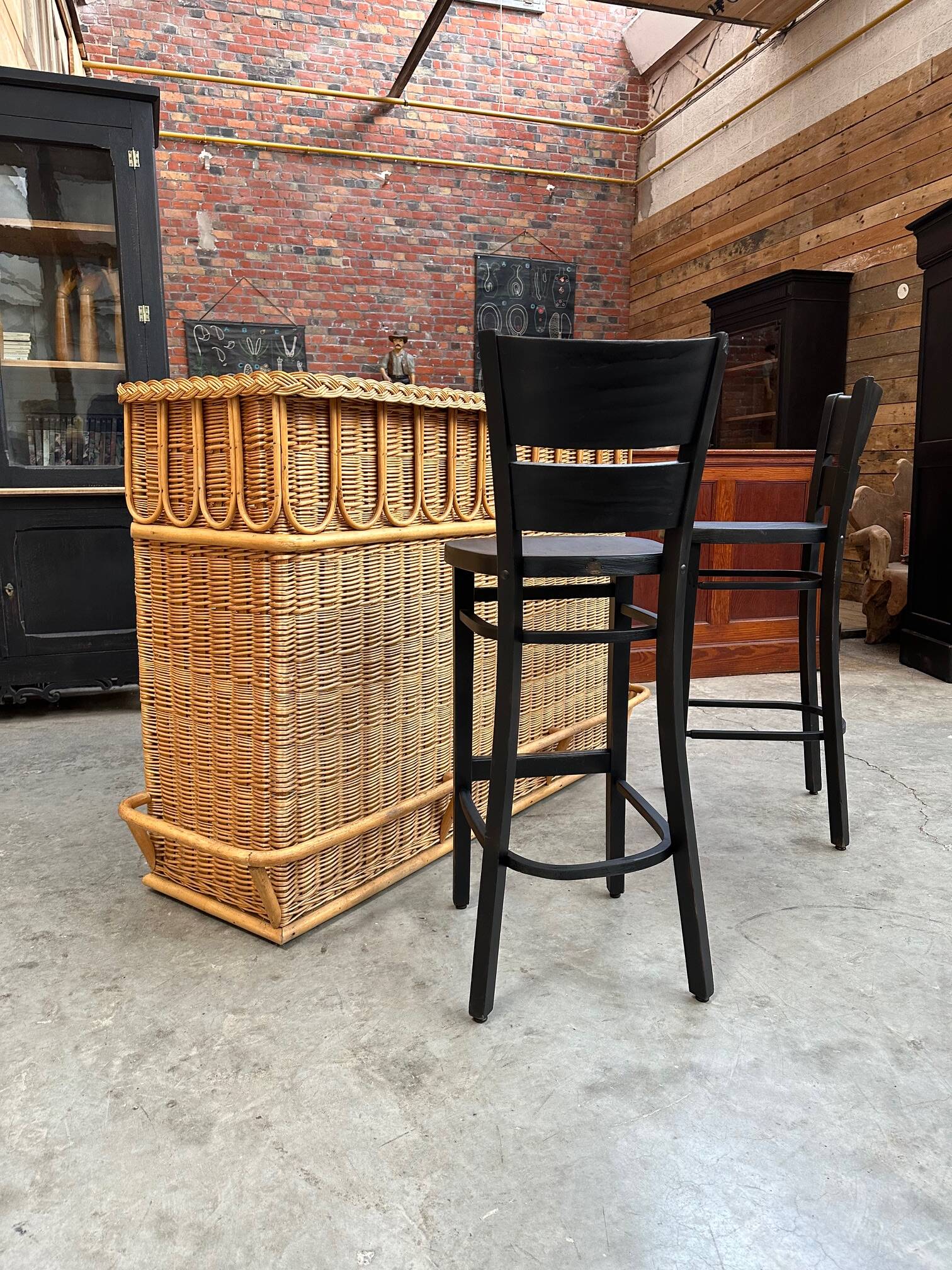 Rattan bar 70s