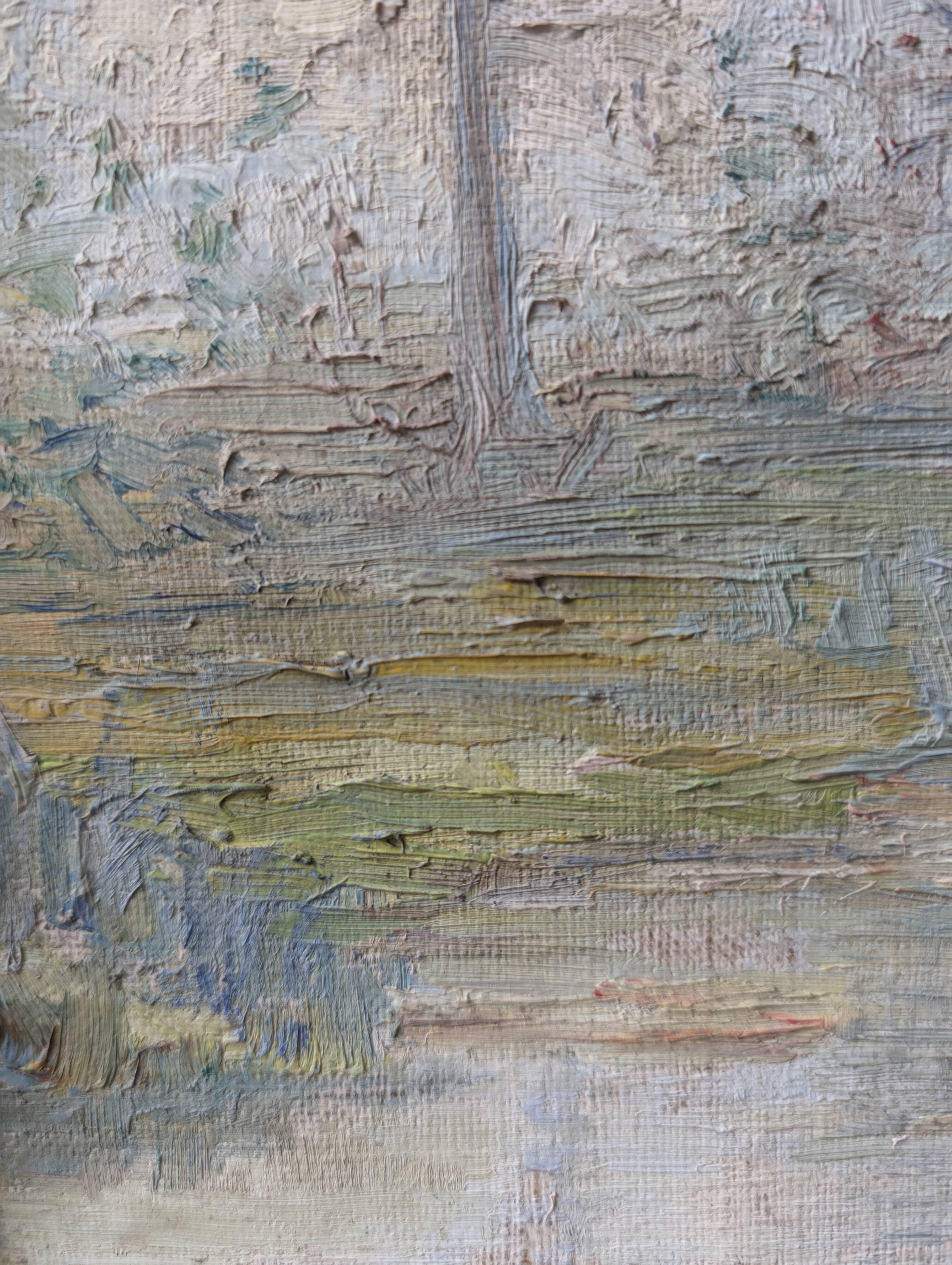 Misty landscape painting