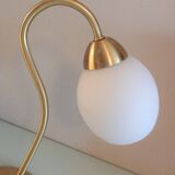 Bedside lamp in brass and opaline white vintage 70s