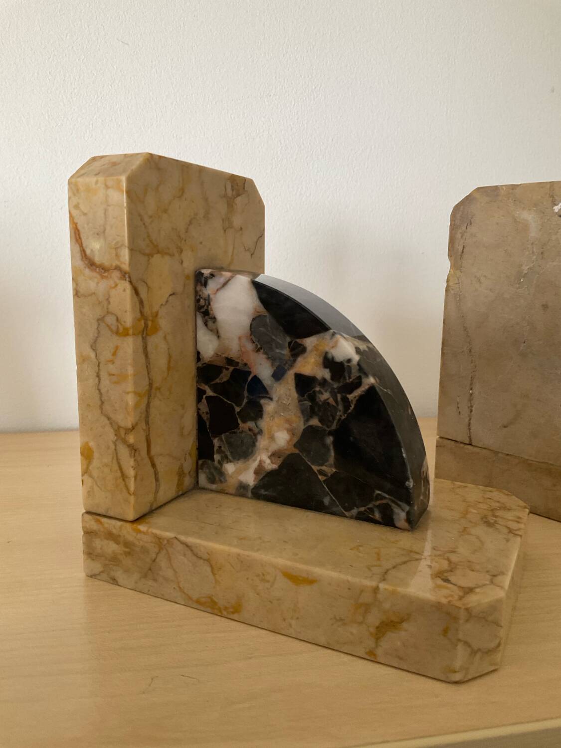 Pair of Art Deco marble bookends