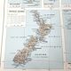 Vintage map on the islands of Oceania Australia Hawaii 43x43cm from 1950