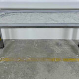 Seventies console structure chrome white marble top