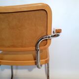 Pair of B64 chairs in leather crust by Marcel Breuer