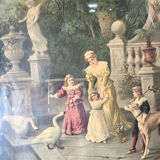 Antique print of the nineteenth century gilded frame