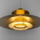 Golden colored aluminum pendant light from Frandsen Lighting. Denmark 1970s