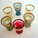 Set 6 petits verres cristal coloré