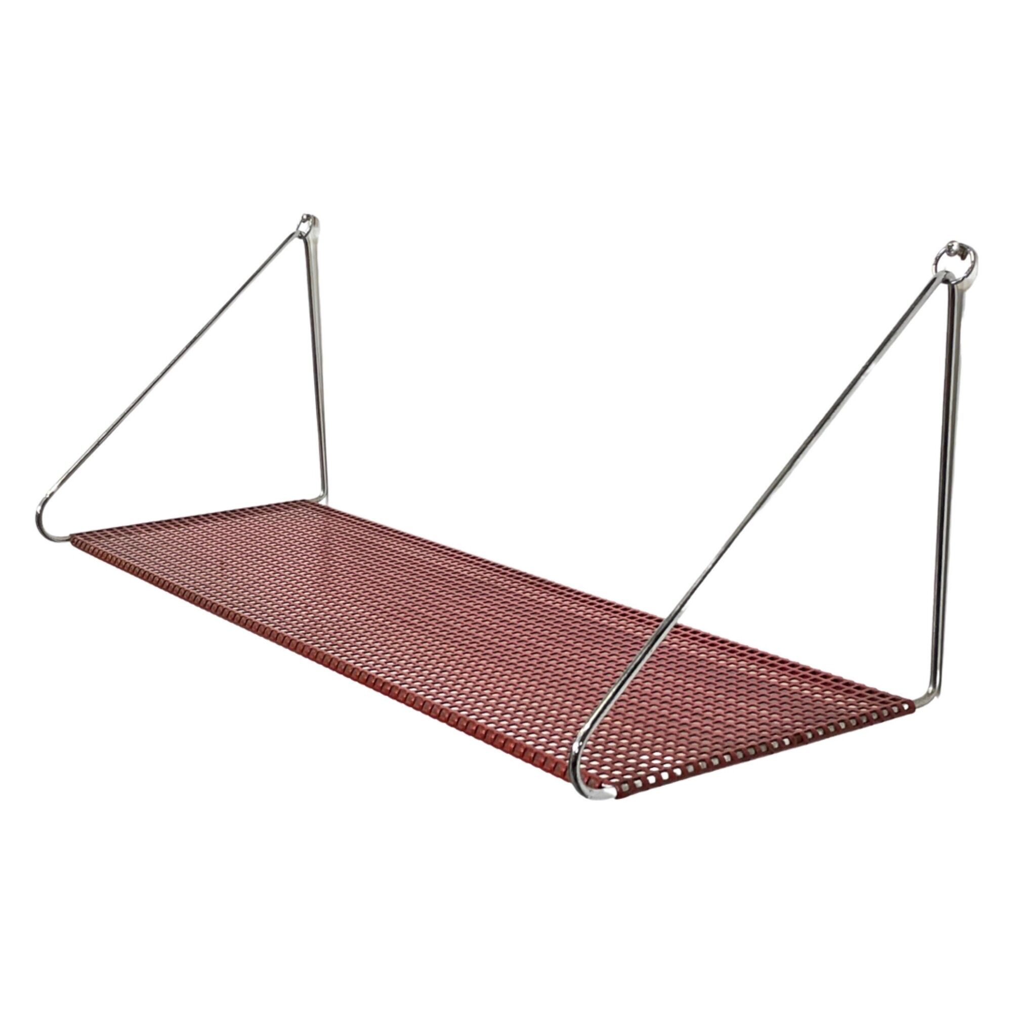 Wall rack 0  Pilastro by Tjerk Reijenga red perforated red wall rack 1960