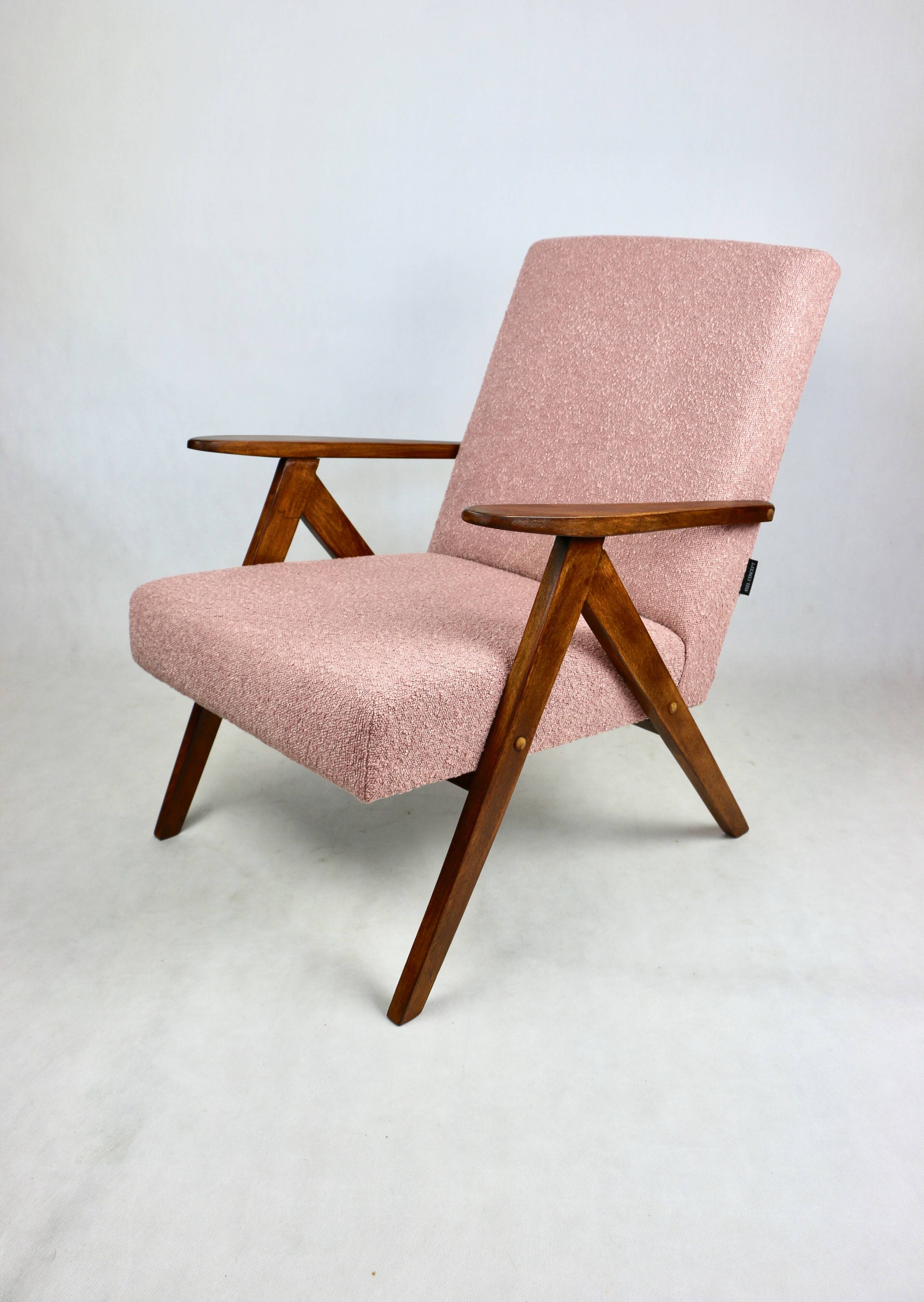 Vintage armchair B-310 VAR pink structural boucle 1970s - 2 pieces available