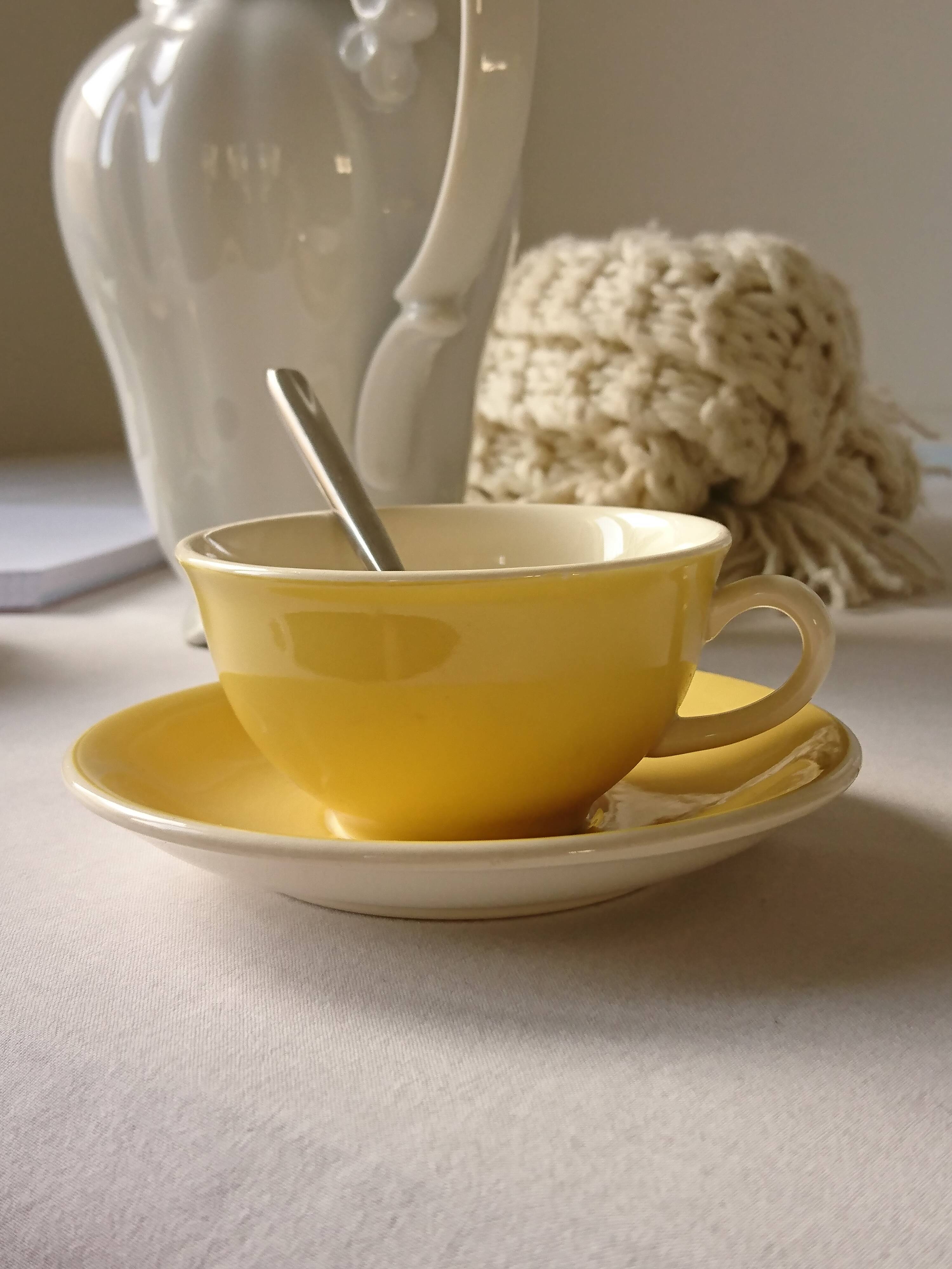 Coffee set 5 yellow cups Villeroy & Boch vintage