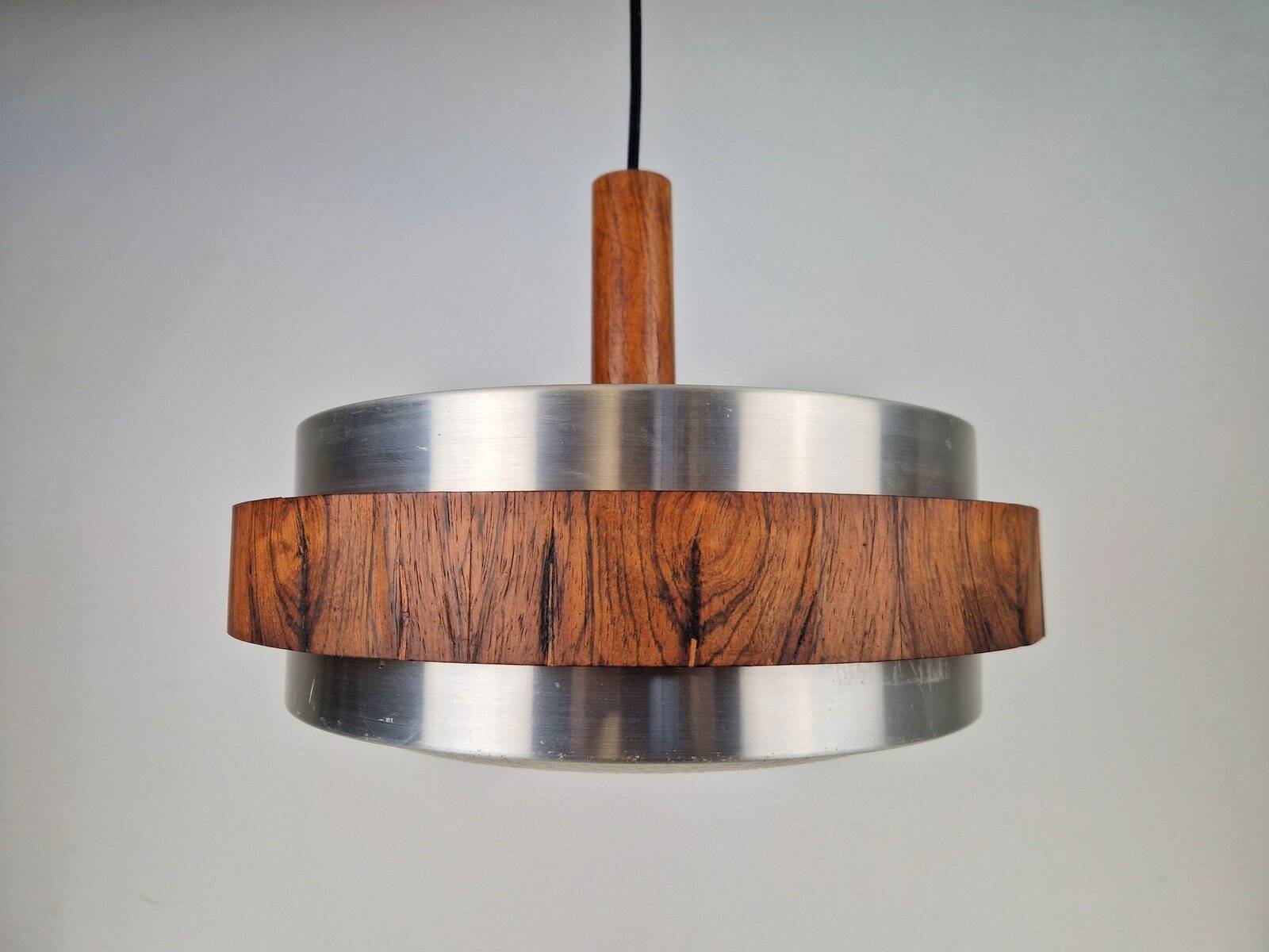 Vintage Scandinavian Pendant Lamp in Teak, 1960s