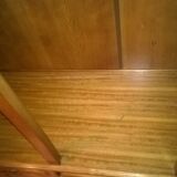 Wardrobe, in solid chestnut, with closet, 3 doors